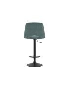 Lot de 2 tabourets de bar et de cuisine en tissu Rimini aigue - marine/noir - 52 x 45 x 88,5/103,5 cm