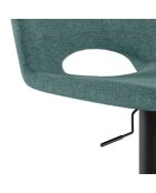 Lot de 2 tabourets de bar et de cuisine en tissu Rimini aigue - marine/noir - 52 x 45 x 88,5/103,5 cm