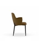 Ensemble de 4 chaises de salle à manger revêtues de tissu Bressanone brun/noir - 62,5 x 53,5 x 80 cm