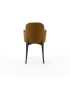 Ensemble de 4 chaises de salle à manger revêtues de tissu Bressanone brun/noir - 62,5 x 53,5 x 80 cm