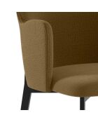 Ensemble de 4 chaises de salle à manger revêtues de tissu Bressanone brun/noir - 62,5 x 53,5 x 80 cm