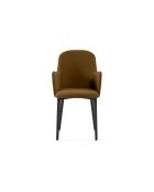 Ensemble de 4 chaises de salle à manger revêtues de tissu Bressanone brun/noir - 62,5 x 53,5 x 80 cm