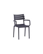 Ensemble de 2 chaises Portovenere empilables pour une utilisation intérieure et extérieure anthracite - 58 x 59 x 84 cm