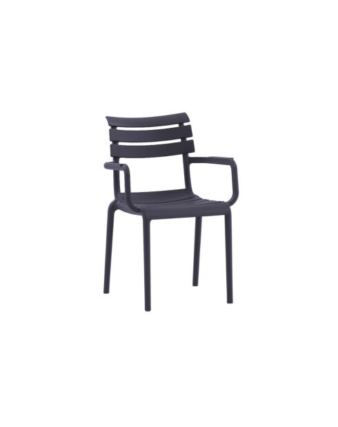 Ensemble de 2 chaises Portovenere empilables pour une utilisation intérieure et extérieure anthracite - 58 x 59 x 84 cm