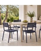 Ensemble de 2 chaises Portovenere empilables pour une utilisation intérieure et extérieure anthracite - 58 x 59 x 84 cm