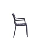 Ensemble de 2 chaises Portovenere empilables pour une utilisation intérieure et extérieure anthracite - 58 x 59 x 84 cm