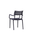 Ensemble de 2 chaises Portovenere empilables pour une utilisation intérieure et extérieure anthracite - 58 x 59 x 84 cm