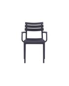 Ensemble de 2 chaises Portovenere empilables pour une utilisation intérieure et extérieure anthracite - 58 x 59 x 84 cm
