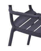 Ensemble de 2 chaises Portovenere empilables pour une utilisation intérieure et extérieure anthracite - 58 x 59 x 84 cm