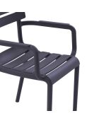 Ensemble de 2 chaises Portovenere empilables pour une utilisation intérieure et extérieure anthracite - 58 x 59 x 84 cm