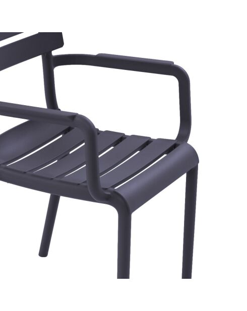 Ensemble de 2 chaises Portovenere empilables pour une utilisation intérieure et extérieure anthracite - 58 x 59 x 84 cm