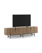 Meuble TV à 4 portes Anagni en stratifié structure métallique brun - 200 x 35 x 55 cm