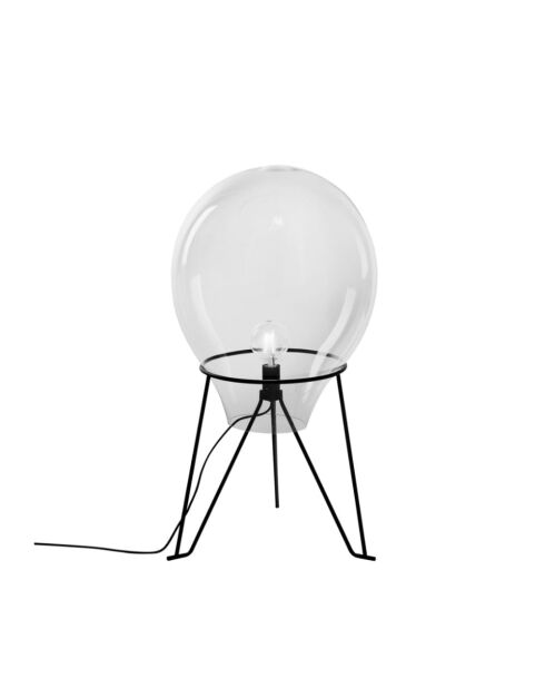 Lampe de table Loano en verre transparent avec structure en métal transparent - 38 x 38 x 63 cm