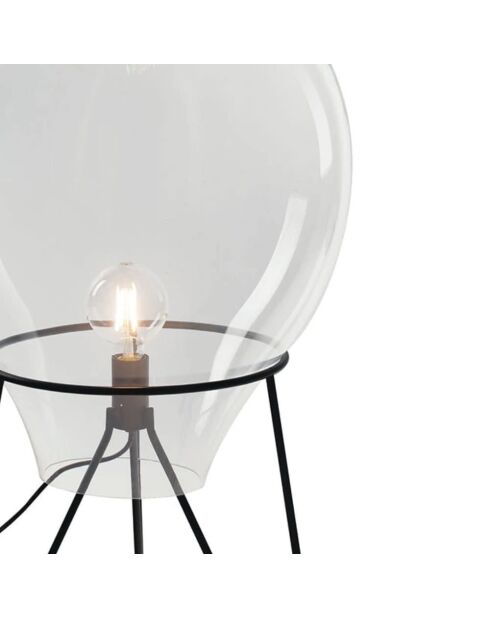 Lampe de table Loano en verre transparent avec structure en métal transparent - 38 x 38 x 63 cm