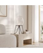 Lampe de table Loano en verre transparent avec structure en métal transparent - 38 x 38 x 63 cm