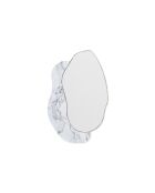 Miroir mural en verre Marostica de forme irrégulière avec insert effet marbre clair argenté - 65 x 1,3 x 100 cm