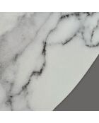 Miroir mural en verre Marostica de forme irrégulière avec insert effet marbre clair argenté - 65 x 1,3 x 100 cm