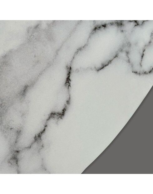 Miroir mural en verre Marostica de forme irrégulière avec insert effet marbre clair argenté - 65 x 1,3 x 100 cm