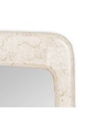 Miroir mural rectangulaire Ostuni avec cadre en pierre fossilisée beige - 90 x 65 x 3,5 cm