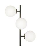 Lampadaire en métal Bordighera avec quatre diffuseurs en verre noir - 37,5 x 25 x 149,8 cm