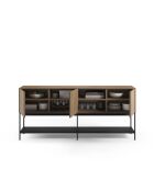 Buffet à 3 portes et 2 étagères Palinuro en stratifié avec structure métallique brun - 180 x 40 x 80 cm