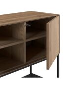 Buffet à 3 portes et 2 étagères Palinuro en stratifié avec structure métallique brun - 180 x 40 x 80 cm