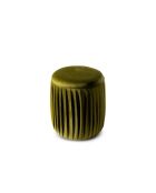 Pouf Orta en velours plissé vert olive - 35 x 35 x 40 cm