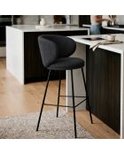 Lot de 2 tabourets en tissu Staletti gris foncé - 56 x 53 x 99 cm