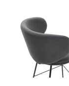 Lot de 2 tabourets en tissu Staletti gris foncé - 56 x 53 x 99 cm