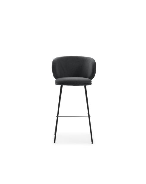 Lot de 2 tabourets en tissu Staletti gris foncé - 56 x 53 x 99 cm