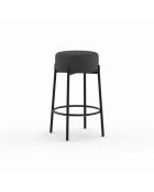 Ensemble de 2 tabourets de bar et de cuisine en tissu Tropea gris foncé/noir - 41 x 41 x 67 cm