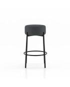 Ensemble de 2 tabourets de bar et de cuisine en tissu Tropea gris foncé/noir - 41 x 41 x 67 cm