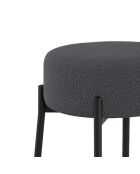 Ensemble de 2 tabourets de bar et de cuisine en tissu Tropea gris foncé/noir - 41 x 41 x 67 cm