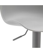 Lot de 2 tabourets pivotants en métal Caorle réglables en hauteur gris - 44 x 42 x 80 - 100 cm