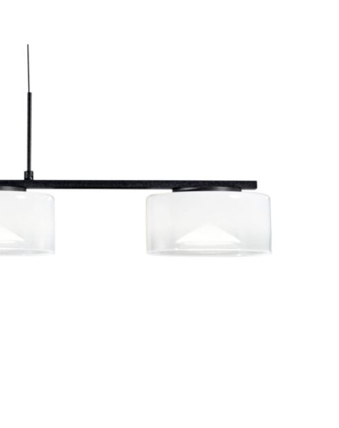 Suspension Moneglia en métal avec quatre diffuseurs et luminosité réglable blanc - 93 x 200 cm