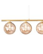 Suspension linéaire en métal Surbo avec cinq diffuseurs doré - 100 x 15 x 15 cm