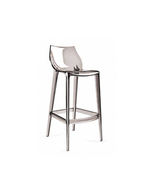 Lot de 2 tabourets d'extérieur Mattinata fumée transparente - 45,3 x 49,8 x 90,1 cm