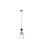 Suspension Nardò avec diffuseur en verre unique ambre - 15,7 x 235,5 cm