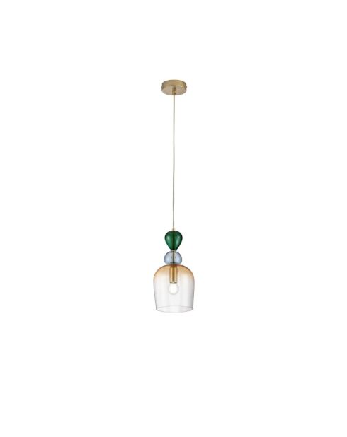 Suspension Nardò avec diffuseur en verre unique ambre - 15,7 x 235,5 cm