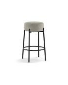 Ensemble de 2 tabourets de bar et de cuisine en tissu Tropea gris /noir - 41 x 41 x 67 cm
