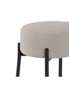 Ensemble de 2 tabourets de bar et de cuisine en tissu Tropea gris /noir - 41 x 41 x 67 cm