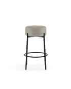 Ensemble de 2 tabourets de bar et de cuisine en tissu Tropea gris /noir - 41 x 41 x 67 cm