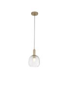 Suspension Giulianova avec diffuseur en verre soufflé unique doré - 16 x 16 x 24 cm