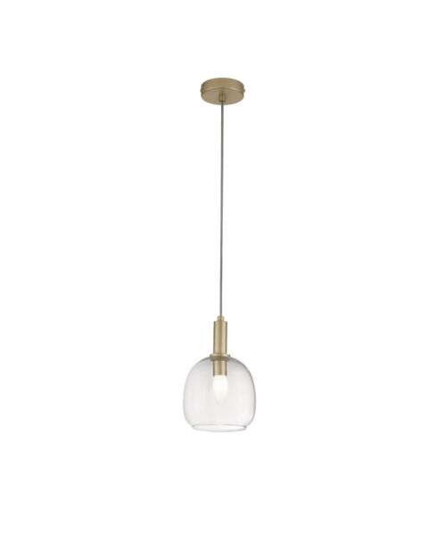 Suspension Giulianova avec diffuseur en verre soufflé unique doré - 16 x 16 x 24 cm