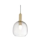 Suspension Giulianova avec diffuseur en verre soufflé unique doré - 16 x 16 x 24 cm