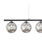 Suspension linéaire en métal Surbo avec cinq diffuseurs noir - 100 x 15 x 15 cm