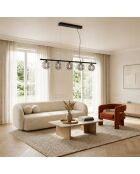 Suspension linéaire en métal Surbo avec cinq diffuseurs noir - 100 x 15 x 15 cm