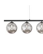 Suspension linéaire en métal Surbo avec cinq diffuseurs noir - 100 x 15 x 15 cm