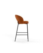 Ensemble de 2 tabourets de bar et de cuisine en tissu Lucca orange/anthracite - 50 x 52 x 89 cm