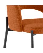 Ensemble de 2 tabourets de bar et de cuisine en tissu Lucca orange/anthracite - 50 x 52 x 89 cm